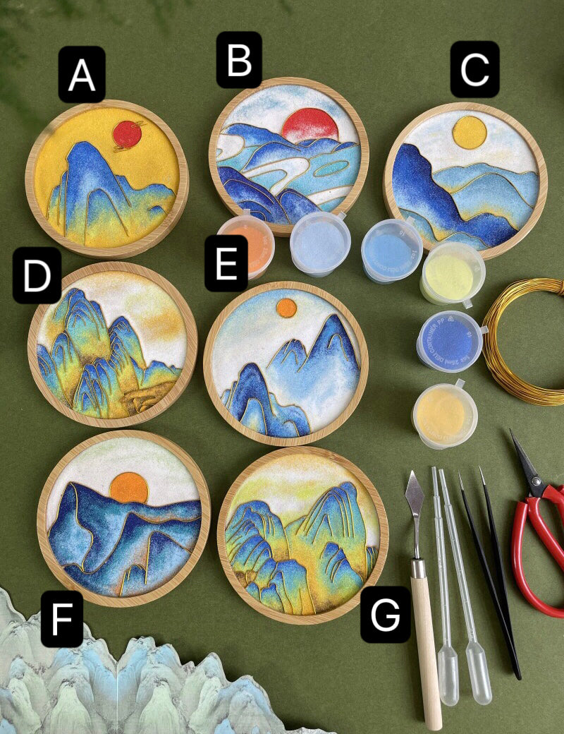 DIY Cloisonné Enamel Painting Kits - Coasters - Landscape Series