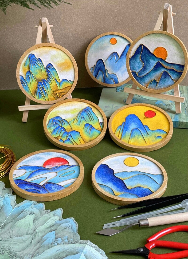 DIY Cloisonné Enamel Painting Kits - Coasters - Landscape Series